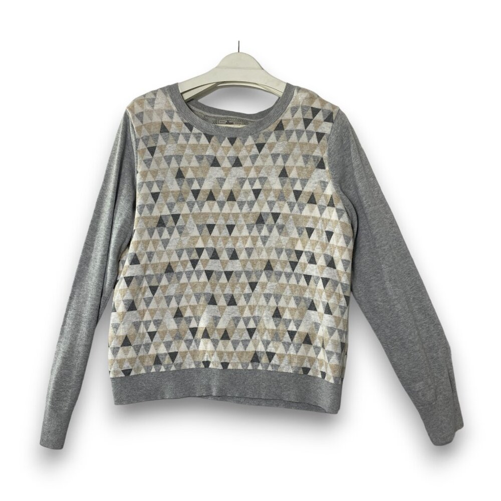 Bass Geometric Print Crew Neck Sweater L